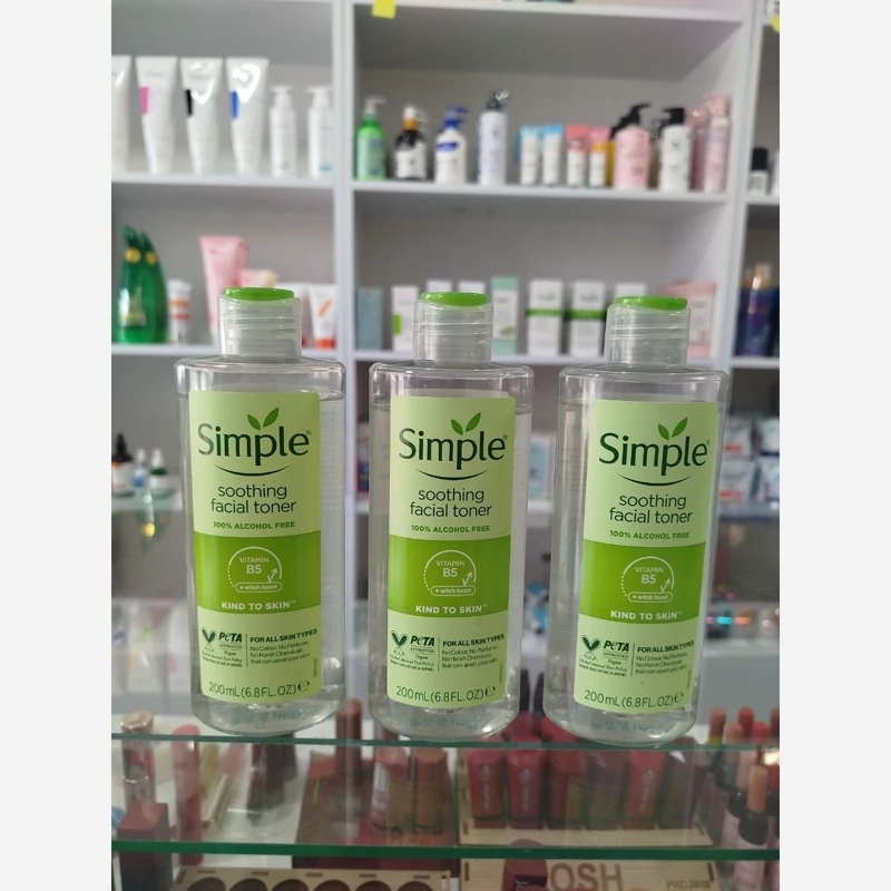 تونر سیمپل مدل Soothing مناسب انواع پوست حاوی پروویتامین B5 حجم 200 میلی لیتر