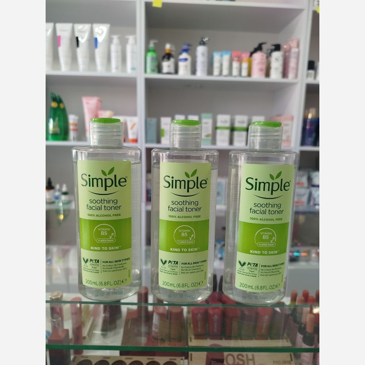 تونر سیمپل مدل Soothing مناسب انواع پوست حاوی پروویتامین B5 حجم 200 میلی لیتر